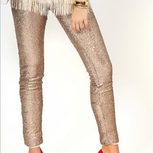 NWT Gold Sequin Leggings